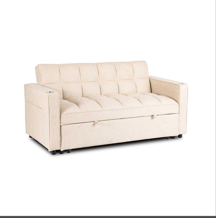 Fotoliu Dublu Extensibil Astana, 141x103x84 h cm, Stofa, Beige