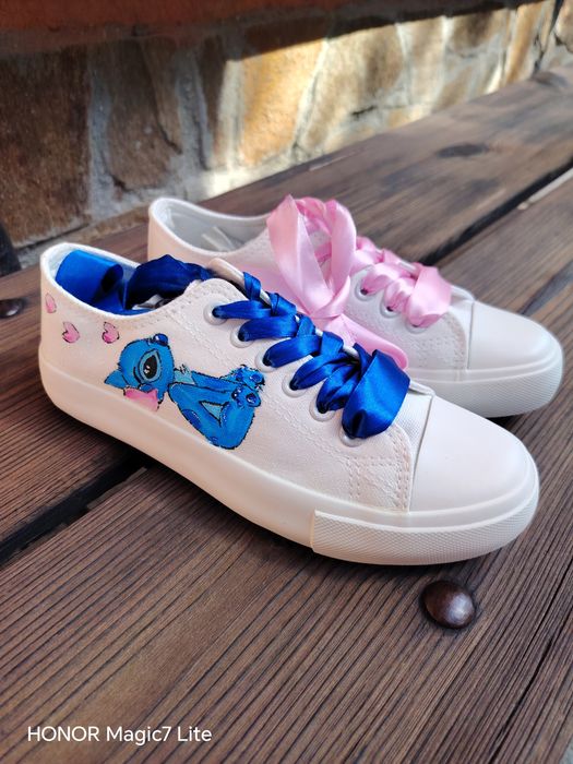 Ръчно рисувани гумени Стич и Ейнджъл 36