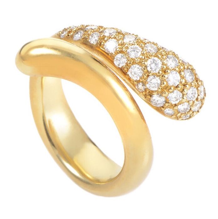 Tiffany&Co. 750/diamonds Elsa Peretti® Bypass Teardrop Ring