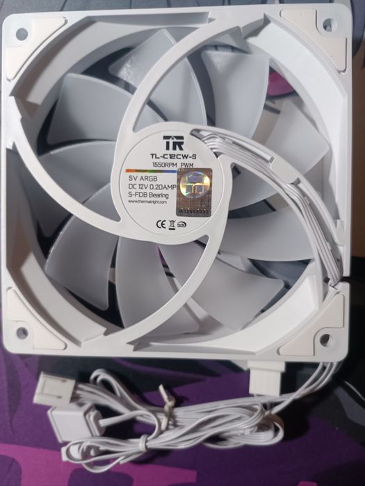 Комплект ARGB кулеров Thermalright TL-C12CW-S (3 шт) Белые (ОРИГИНА