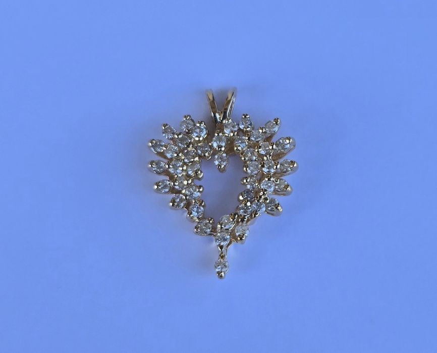 Pandant din aur galben 14k cu diamante naturale