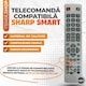 Telecomanda compatibila Sharp Smart, infrarosu, butoane dedicate Youtube, Netflix, Net+, baterii incluse Ca la carte si manual