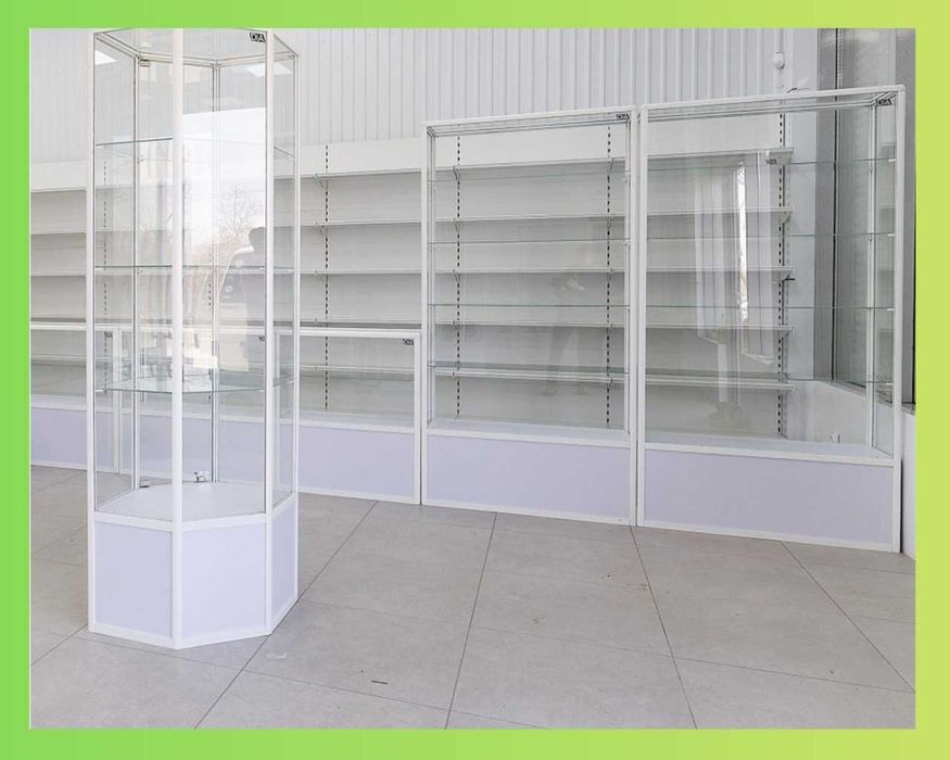 Oynaly prilavkalar, Акция, savdo uskunalari vitrinalar stellajlar