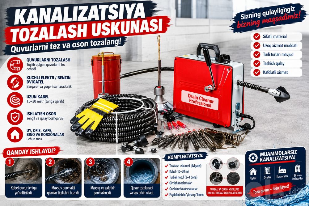 Kanalizatsiya tozalash xizmati Чистка канализация услуги сантехник