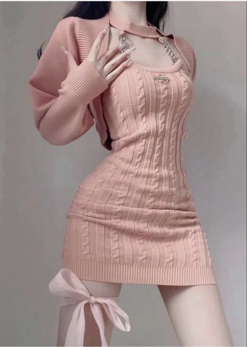 Вязаное платье двойка