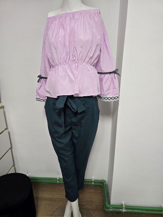 Set pantaloni si top bluza stil gypsy