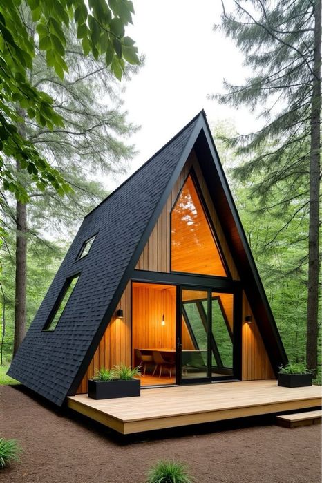 Cabana tip A de vanzare la cheie cu foisor