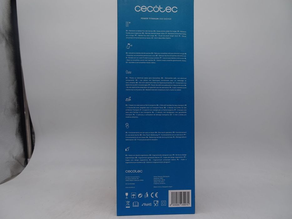 Blender Cecotec Power Titanium 300 04395, 350W, recipient 600ml, negru