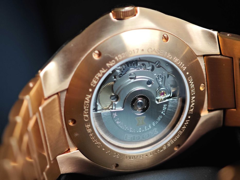 БАРТЕР EDOX Les Bemonts Ultra Slim Automatic Rose Gold