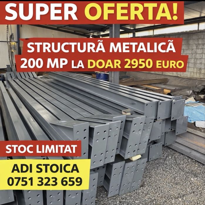 Vand hala structura metalica 20x10x4, direct producator