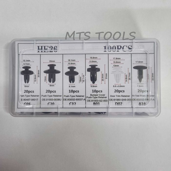 Set Bumbi Clipsuri Auto Universale 100 Piese de Fixare