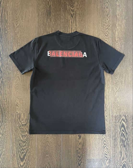 Balenciaga Taped T-Shirt ‘Faded/Black/White/Red’