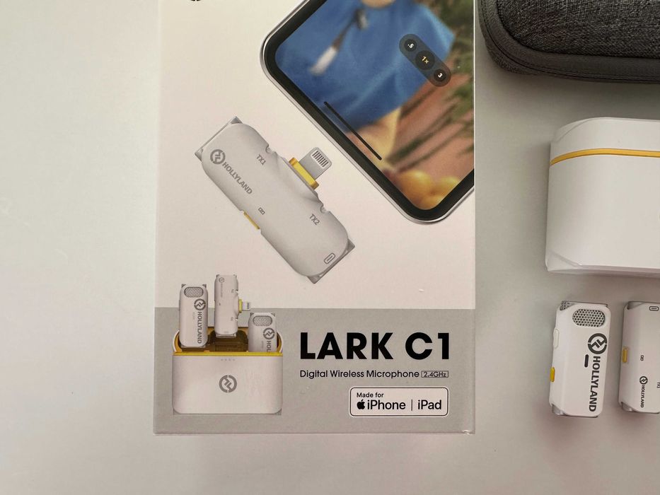 Безжични микрофони Hollyland Lark C1 – като нови, пълен комплект