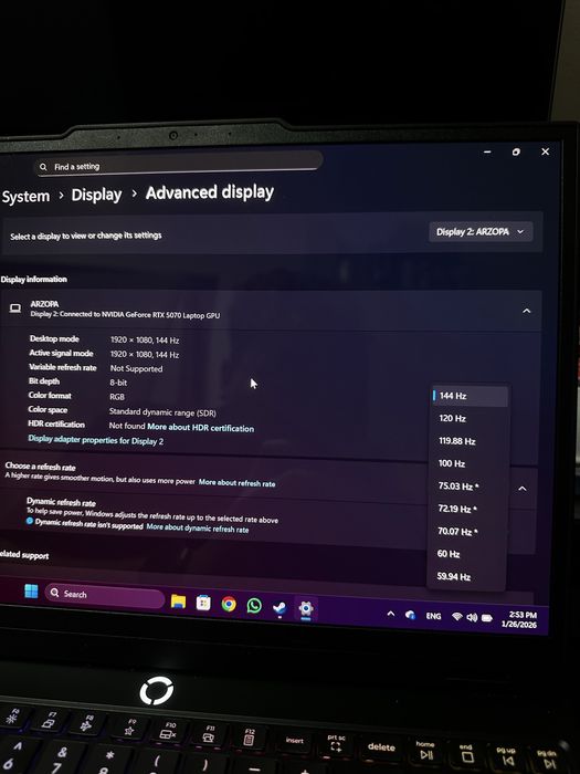Monitor Portabil 144Hz