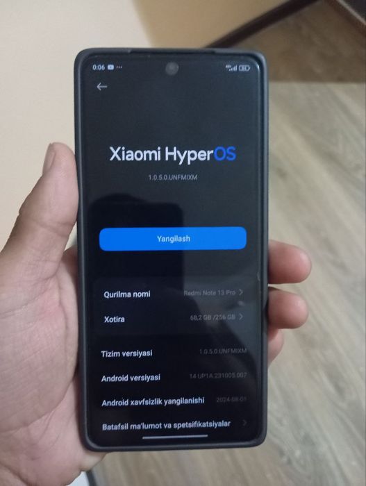 Redmi Note 13 Pro 256 GB  . holati yangi sotib olingan sanasi 17avgust