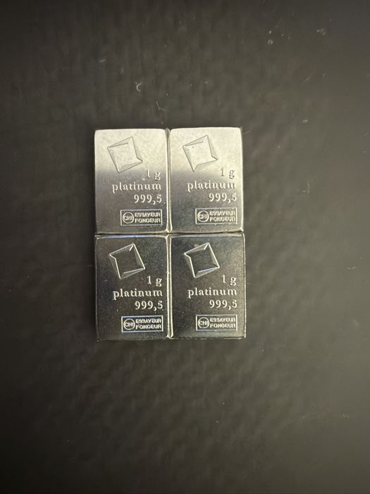 Lingouri Platină Valcambi 4g (4 x 1g) Pure 999.5 – Investiție / Colecție