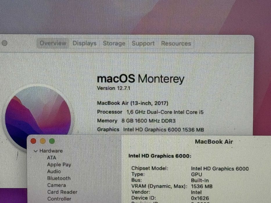 MacBook Air 13 2017`Core i5/256GB SSD/8GB RAM/Бат 90%