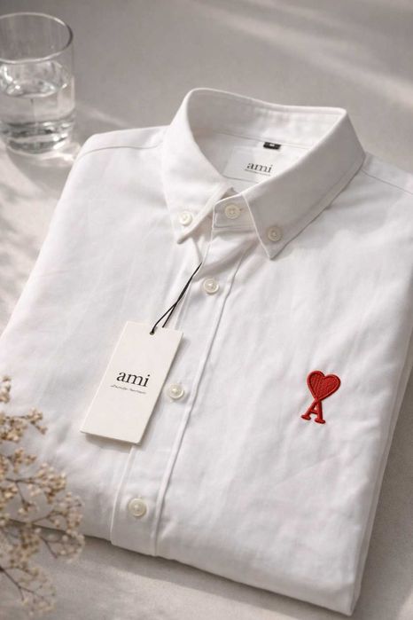 Cămașă AMI Paris Bumbac 100%, M (potrivit și S), Premium, cu Etichetă