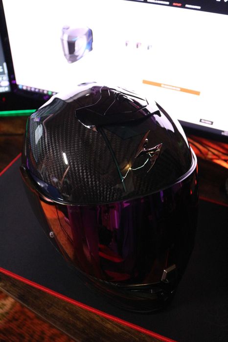 Casca Scorpion Exo R1 Evo Carbon Air Rally Black/Chameleon S-M