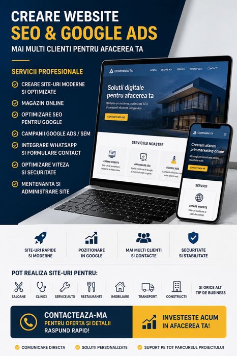 Creare Siteuri Web in WordPress, Optimizare SEO Google si Google Ads pentru Afaceri | Website Profesional cu peste 14 Ani Experienta in Domeniu