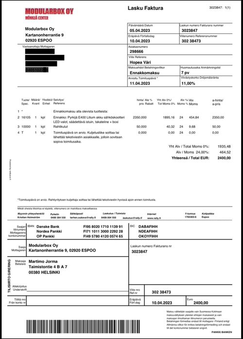 Scuter electric pentru seniori PYRKJA