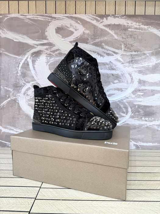 Christian Louboutin High Black Silver Accents