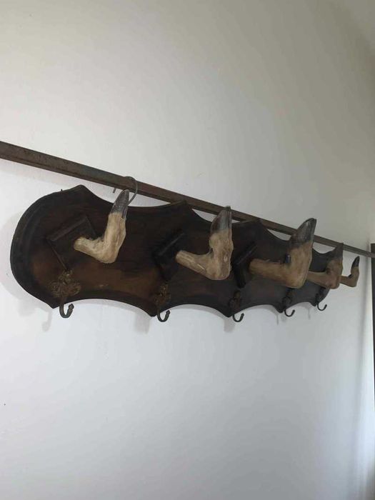 Cuier pentru cabana vanatoreasca cu 5 carlige din bronz