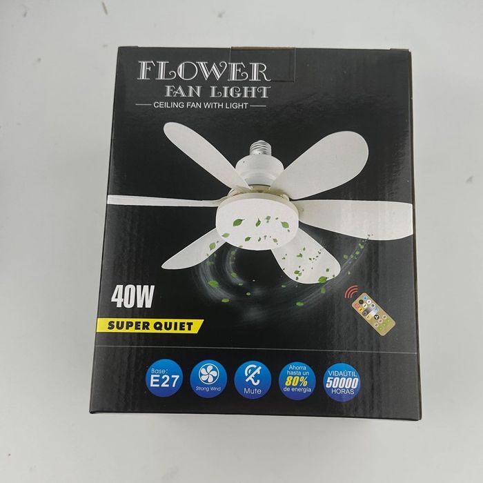 Модерна вентилаторна лампа с форма на цвете, LED осветление,