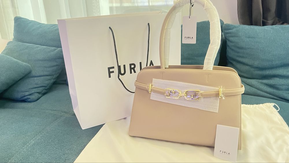 FURLA Meti Nero Cioccolato Stucco,Dalia.100%ориг.М размер,сериен номер