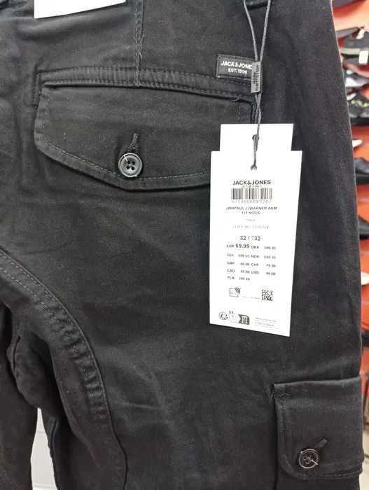 Карго панталон Jack and Jones W33 W34 W36 долнище черен