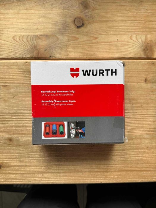 Set 3 chei tubulare de impact WURTH, prindere 1/2'' - 17mm, 19mm, 21mm