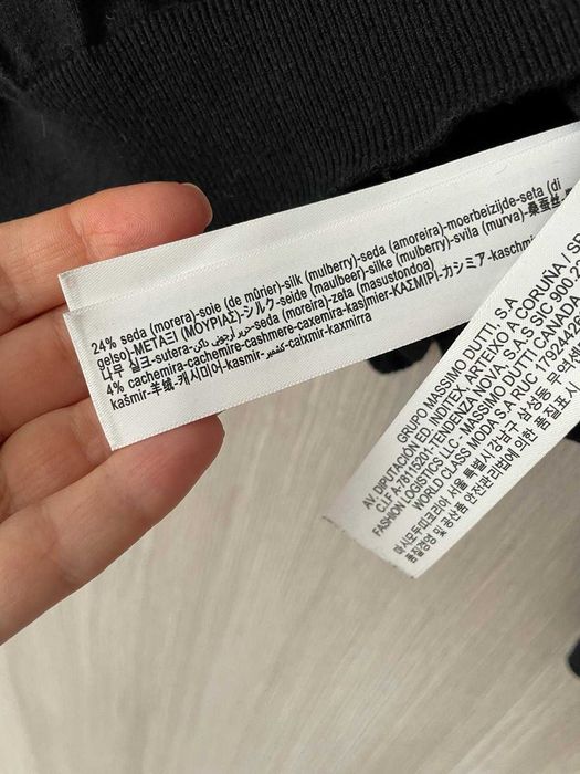 maleta Massimo Dutti S / M Slim fit, negru, bumbac matase casmir