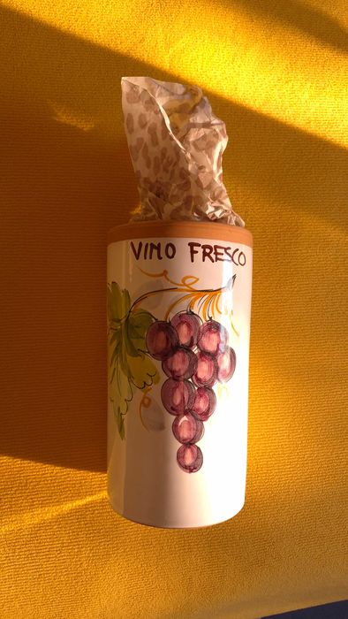 Vaza / Recipient decorativ cu model strugure - VINO FRESCO - NOU
