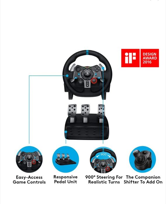 Volan Logitech Driving Force G29 pentru Playstation 5, Playstation 4, Playstation 3, PC