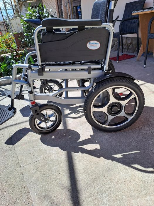 Scaun cu rotile electric, pliabil, manere rabatabile, sezut 46cm,