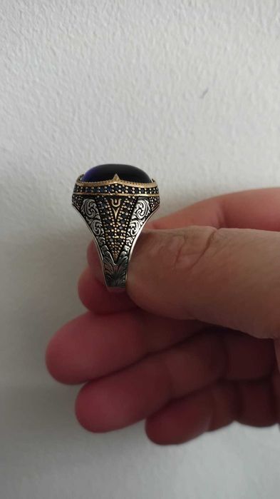 IEFTIN !!! Inel argint masiv 925 oriental cu piatră naturală