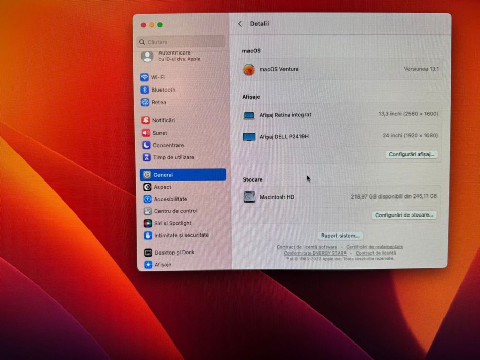 Macbook air m1 2020, full functional, display stricat