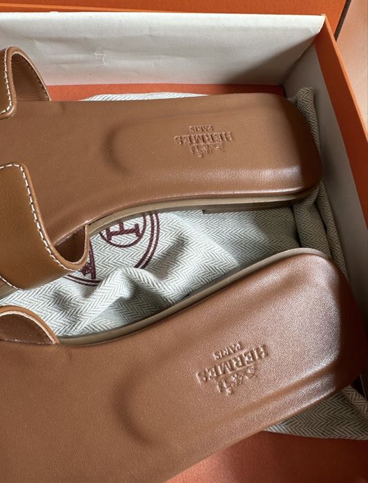 Vand Papuci Slapi HERMES din piele naturala Full Box 36 37 38 39