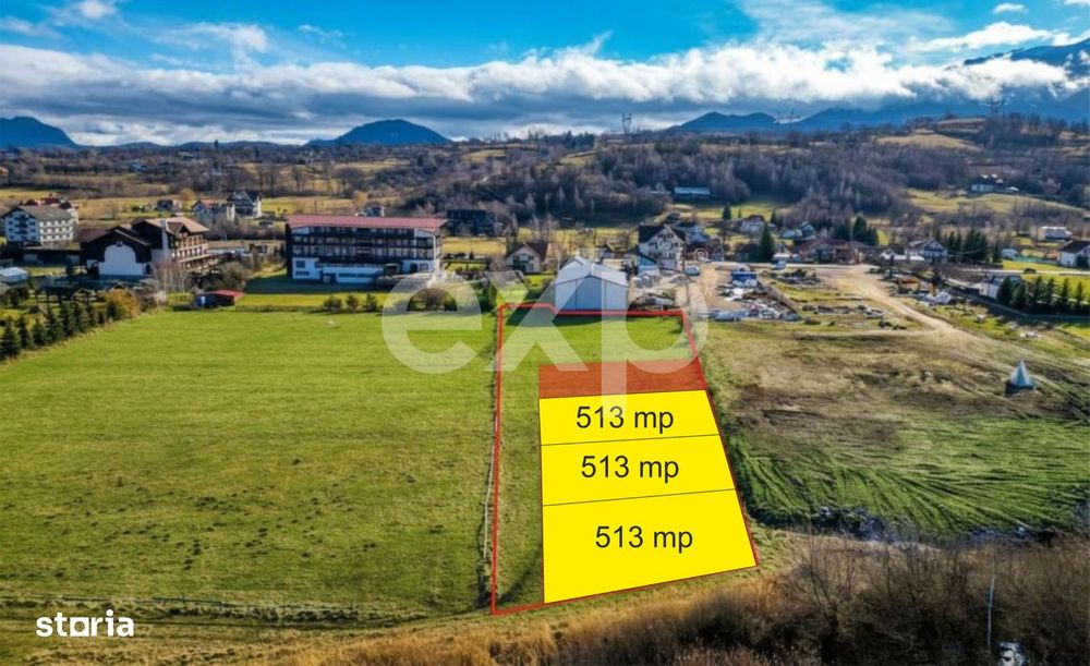 Teren intravilan 513 mp – zona Bran | 3 loturi disponibile | 20.520
