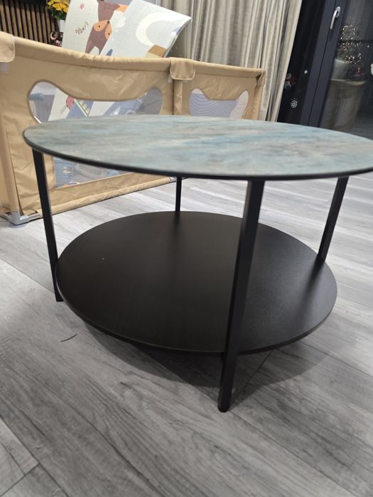 Masuta de cafea din  lemn si sticla (colantata)