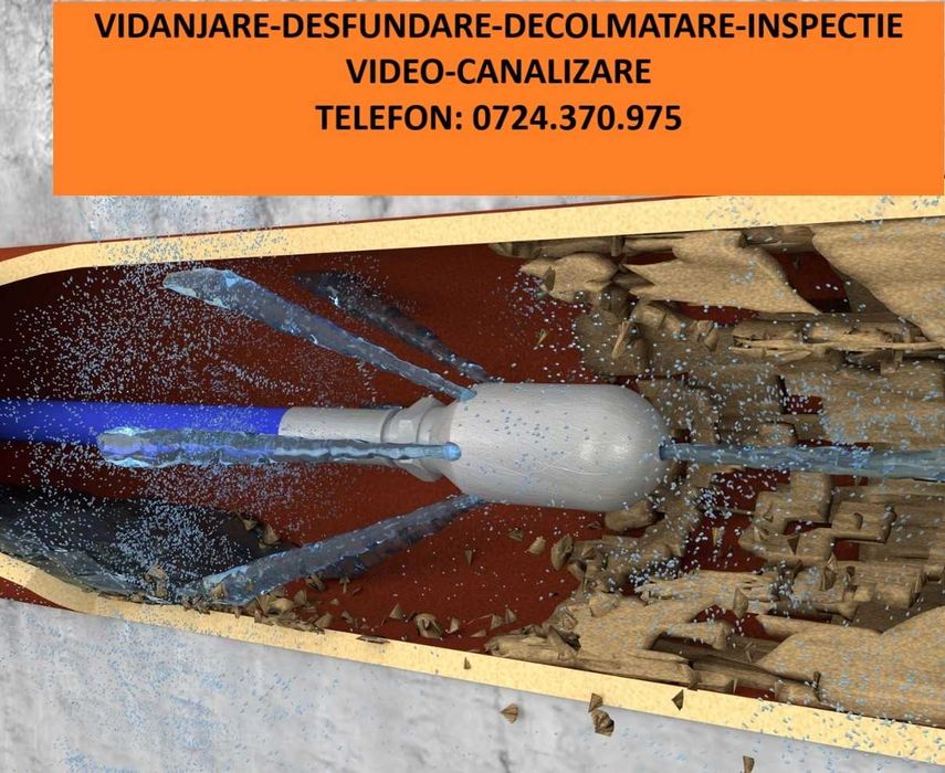 Vidanjare Desfundare Inspectie Subsol Canalizare Fosa Bucatarie Baie