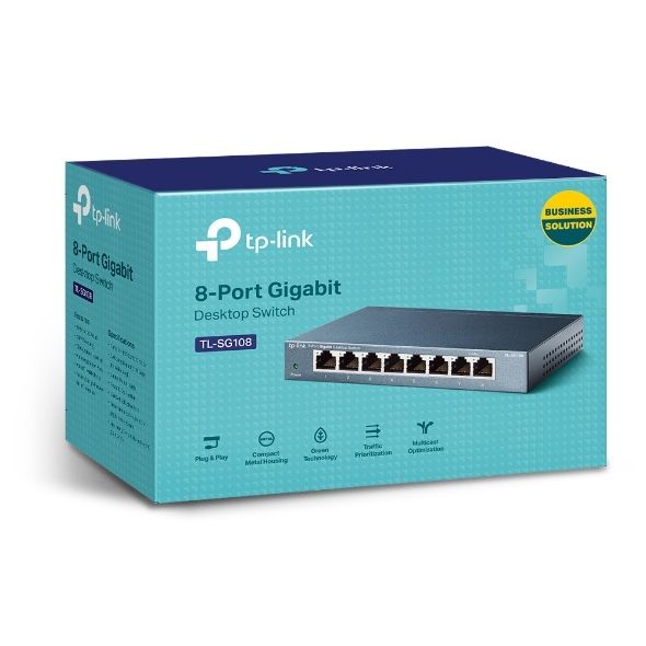 НОВ Суич TP-Link TL-SG108, 8 порта, 1000mbps