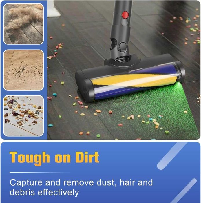 Четка за Dyson V10, V11, V15, V7, V8, MOPEI LED Parquet Brush