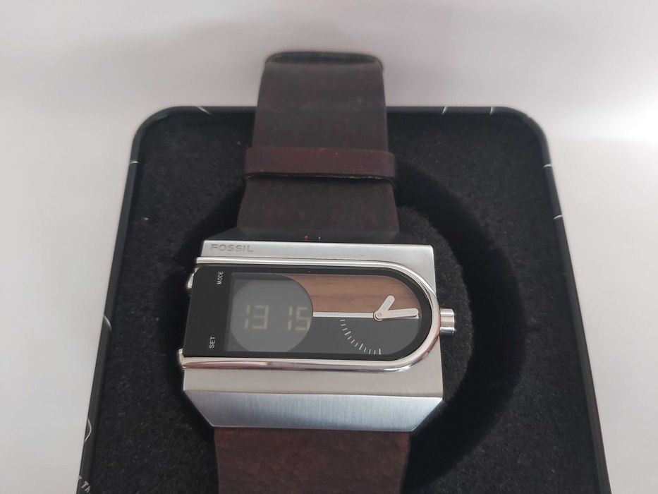 Ceas Fossil cu afisaj dual stil Mid-Century Modern