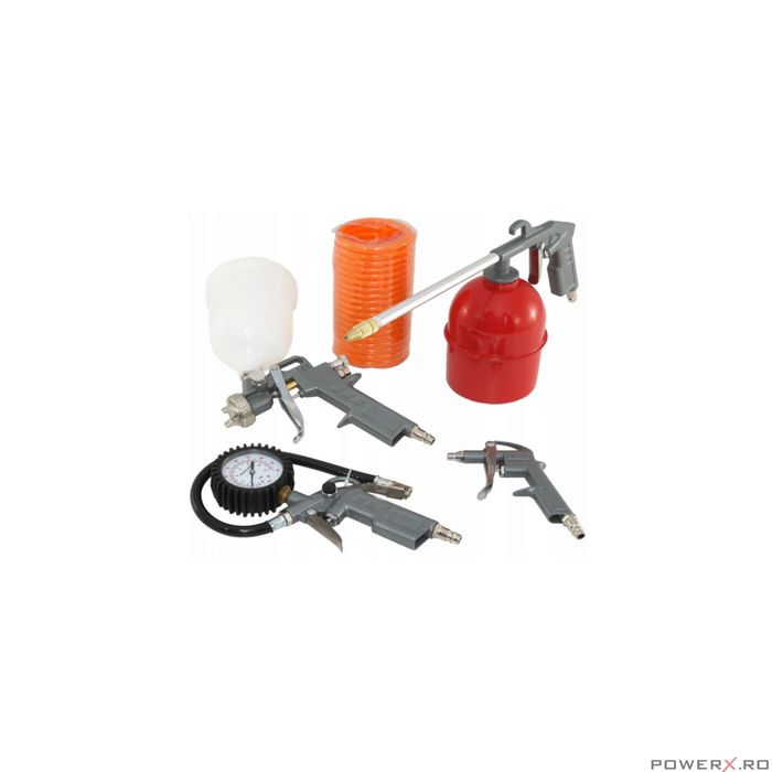 Kit compresor, set accesorii, pistol suflat, vopsit, umflat,