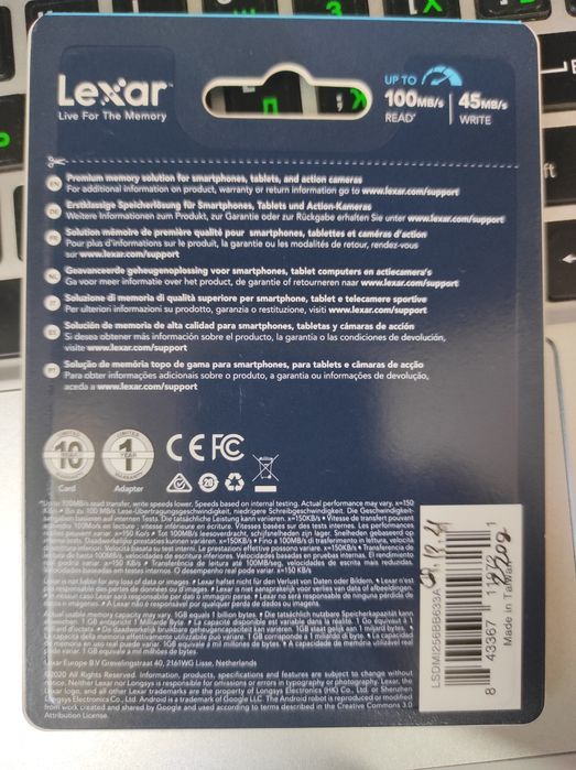 Lexar. Micro SD 256 Gb, Микро СД 256 Гб. высокоскоростная!