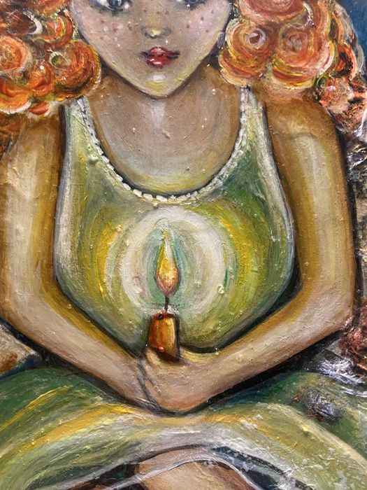 Рисувана с акрил  ,20/40см