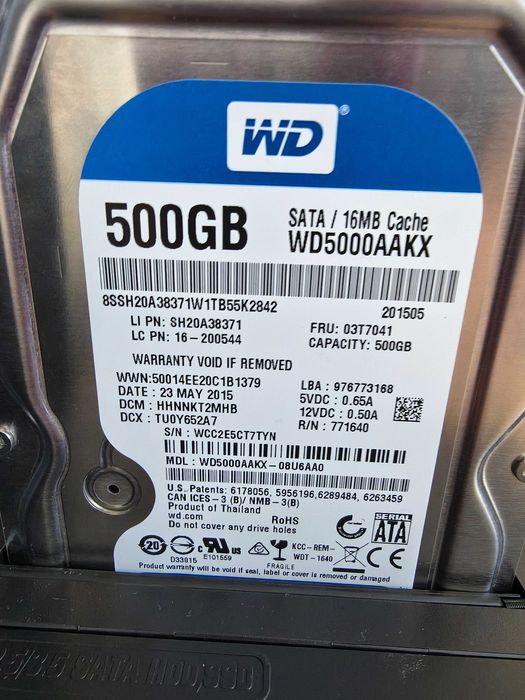Hard disk desktop Western Digital Blue 500GB, 7200rpm, SATA 3 – funcționează impecabil!