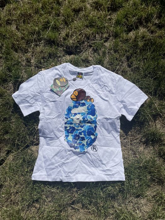 Tricou Bape Albastru cu Alb