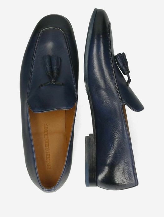 Pantofi Malvin and Hamilton piele albaștri 44